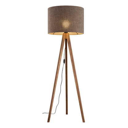 Brown Natural Wood Standing Lamp – Elegant Tripod Design