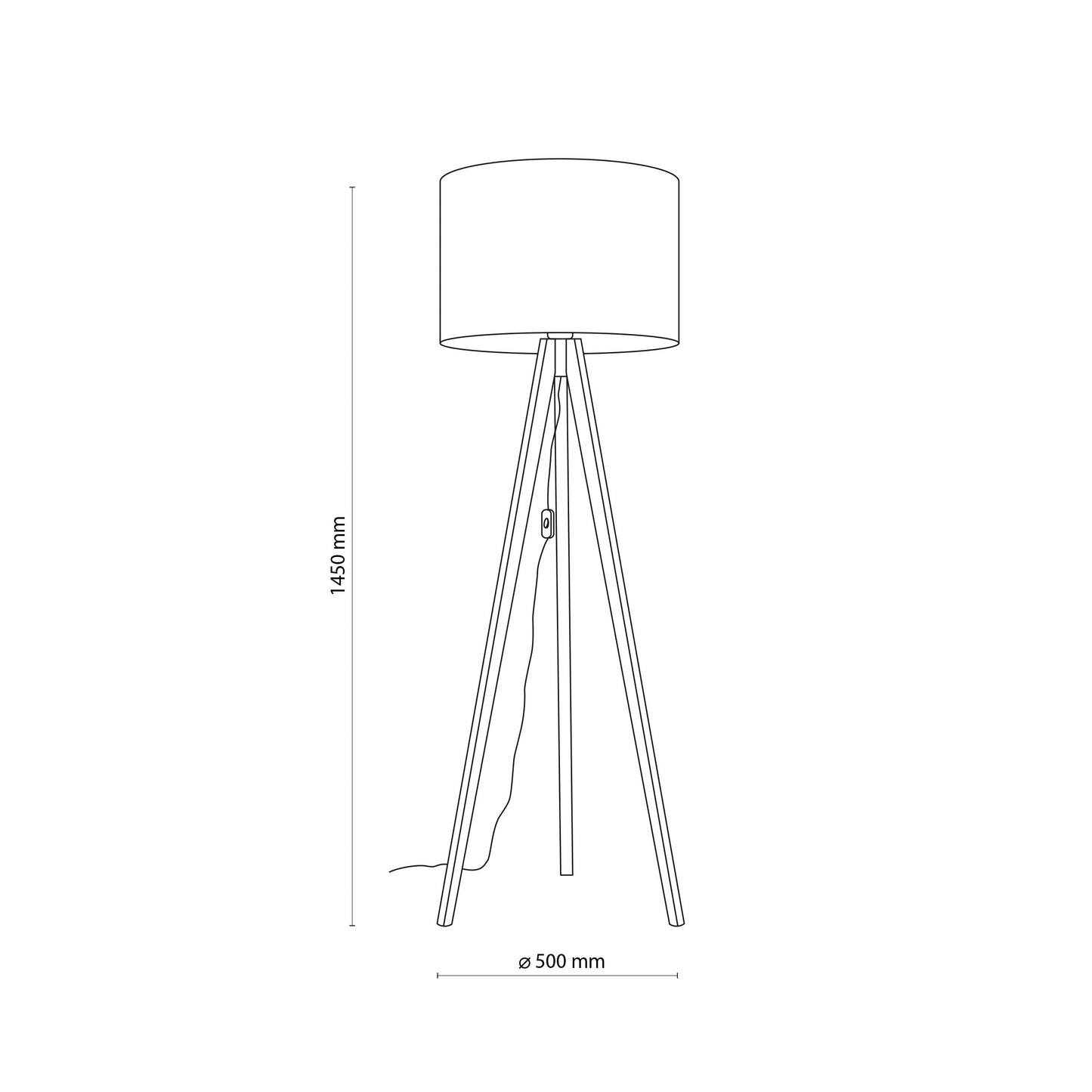 Brown Natural Wood Standing Lamp – Elegant Tripod Design