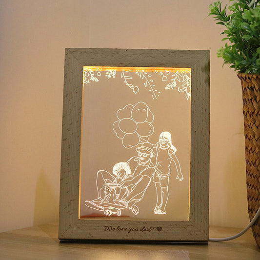 LumiFrame™ – Custom LED Wood Photo Frame with Engraving