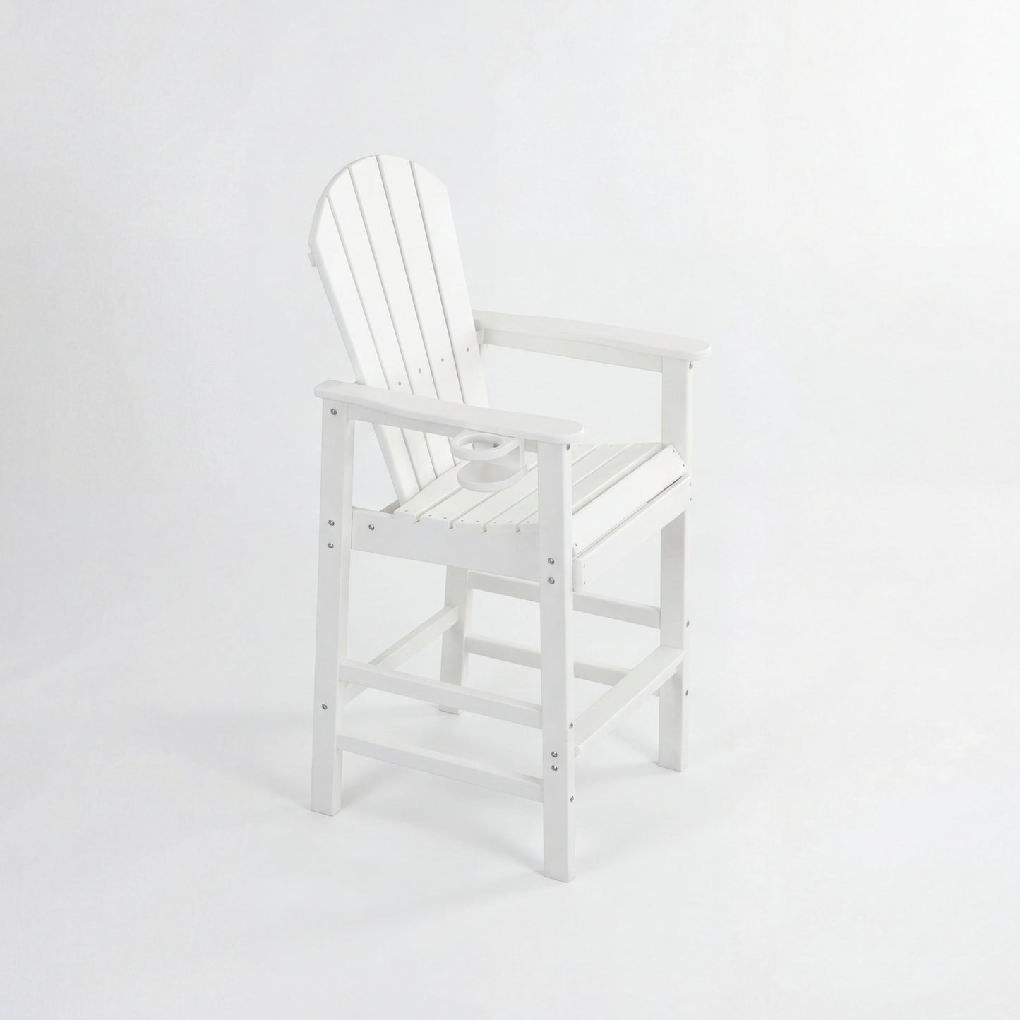 All-Weather HDPE Bar Height Adirondack Chair with Cup Holder