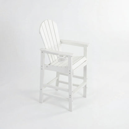All-Weather HDPE Bar Height Adirondack Chair with Cup Holder