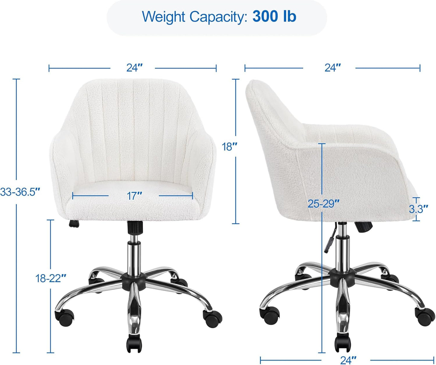 Swivel Bouclé Accent Chair for Vanity & Home Office