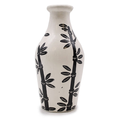 Lombok Handmade Bamboo Vase – Terracotta Artisan Ceramic (32cm)