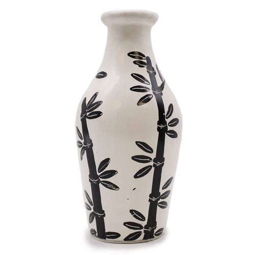 Lombok Handmade Bamboo Vase – Terracotta Artisan Ceramic (32cm)