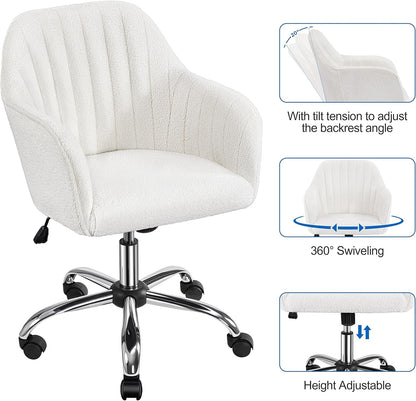 Swivel Bouclé Accent Chair for Vanity & Home Office