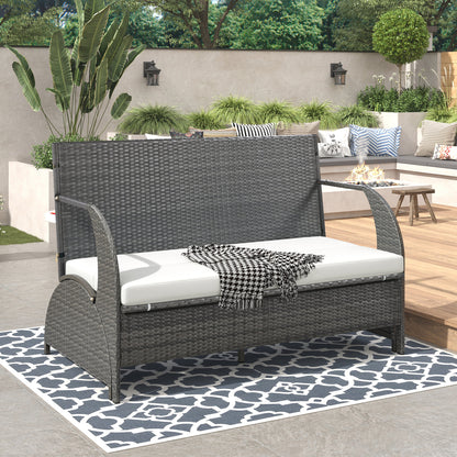 2-in-1 Convertible Outdoor Loveseat/Table Set