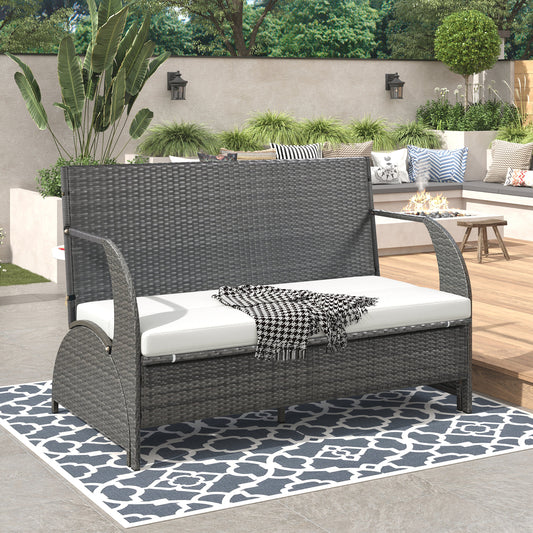 2-in-1 Convertible Outdoor Loveseat/Table Set