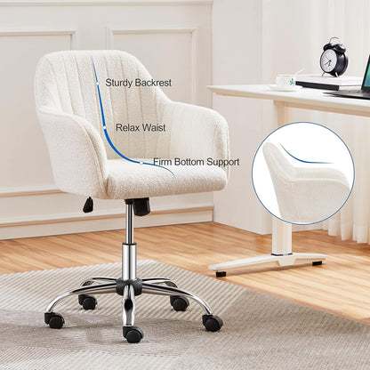 Swivel Bouclé Accent Chair for Vanity & Home Office