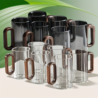 Curated Sip Glass Mug Set with Natural Walnut Handle | Sustainable & Stylish