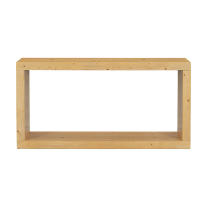 Modern Minimalist Entryway Console Table with Storage Shelf – Natural Wood Hallway Table