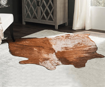 Dark Brown Cowhide Area Rug 6x7 | Handmade, Shed-Free & Durable