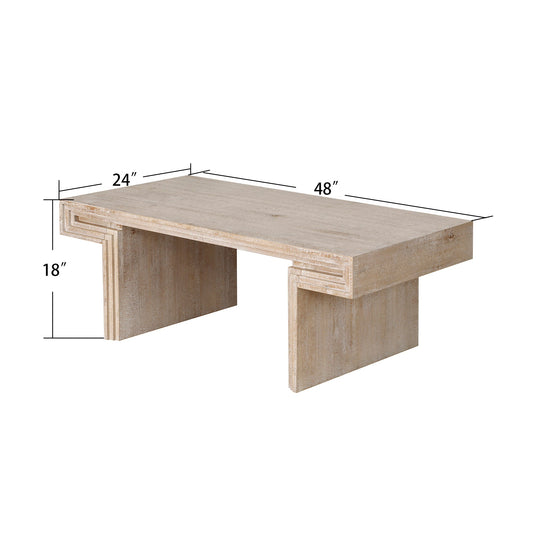 American Vintage Industrial Coffee Table, Premium Reclaimed Wood Replica