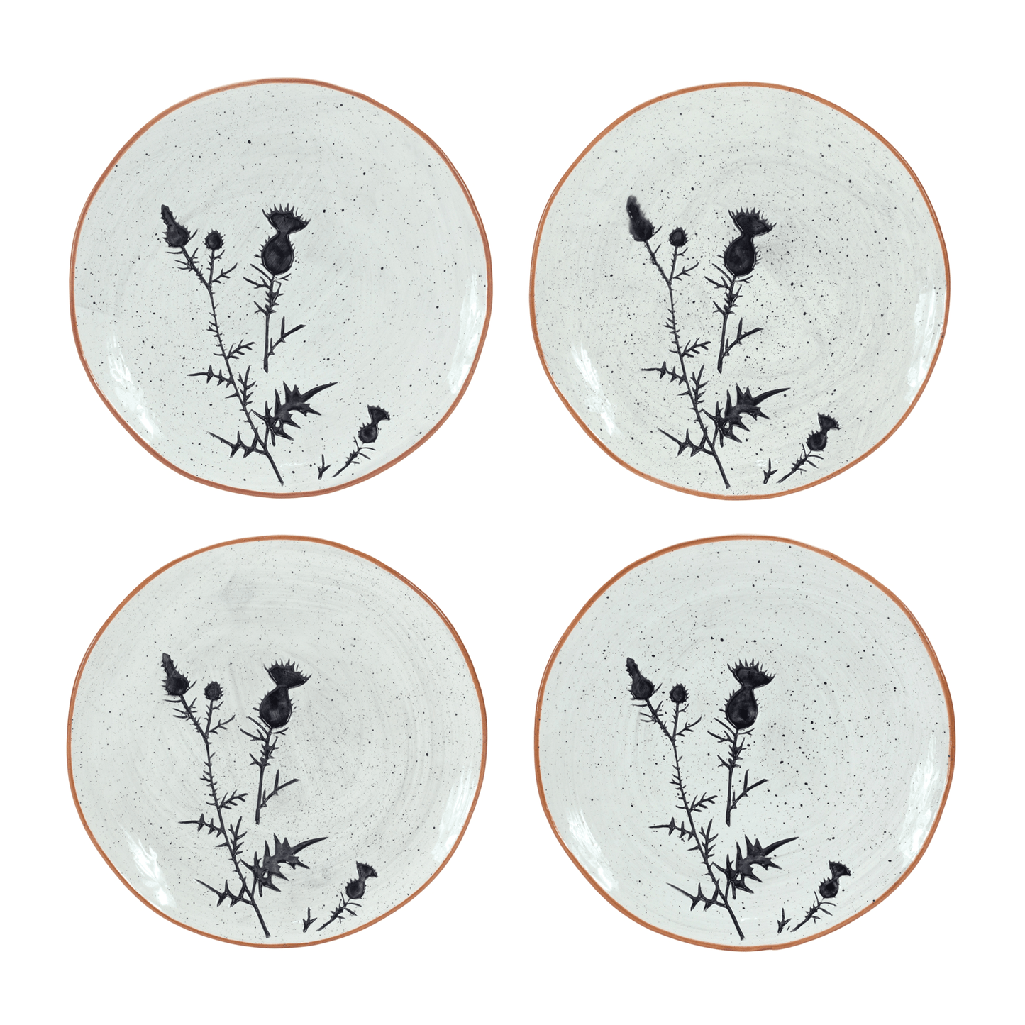 Elegant 8-Inch Ceramic Dessert Plates (Set of 4)