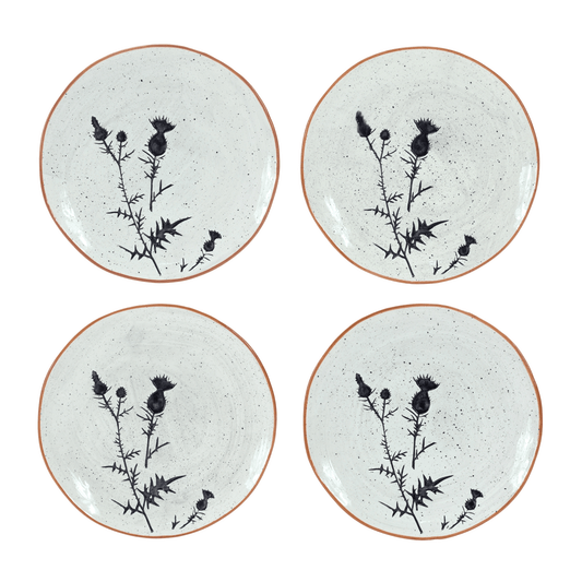 Elegant 8-Inch Ceramic Dessert Plates (Set of 4)