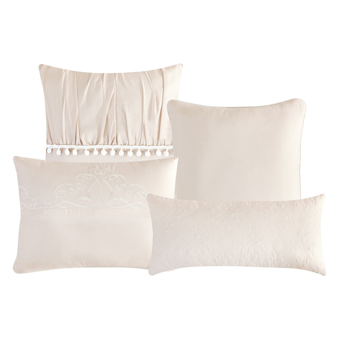 ESCA Home Blush Pink Embroidered 7-Piece Bedding Set