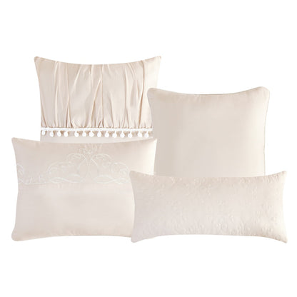 ESCA Home Blush Pink Embroidered 7-Piece Bedding Set