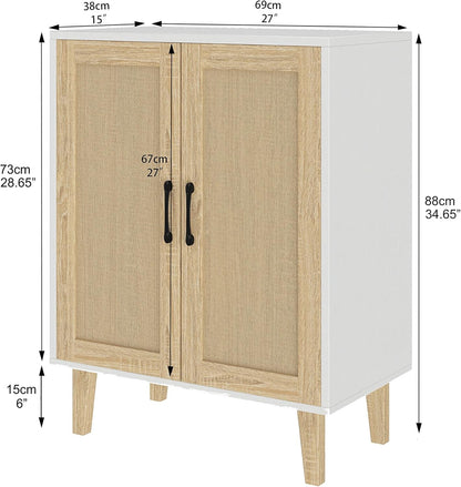 Stylish Storage Console with Rattan Doors | Buffet Cabinet