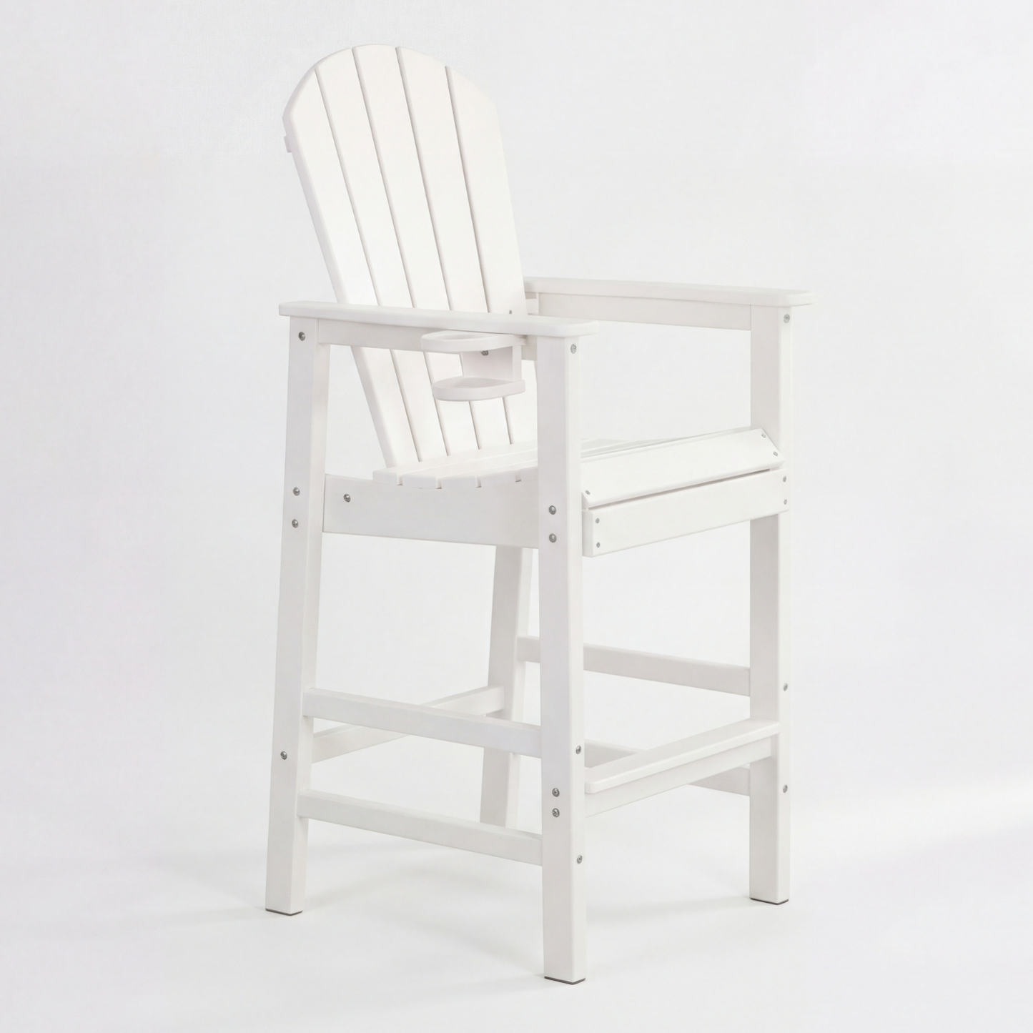 All-Weather HDPE Bar Height Adirondack Chair with Cup Holder