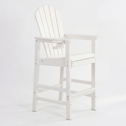 All-Weather HDPE Bar Height Adirondack Chair with Cup Holder