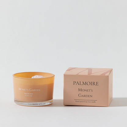 Monet’s Garden Floral & Nutty Scented Candle with Rose Quartz Crystals