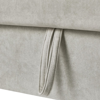 2-Seat Microfiber Sofa Bed with Pillows and Side Storage