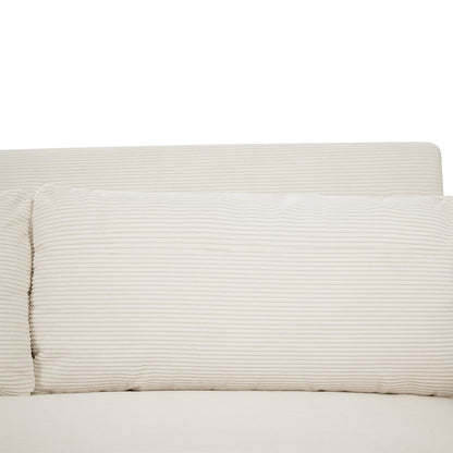 Avery Mid-Century Beige Loveseat Sleeper with Adjustable Backrest