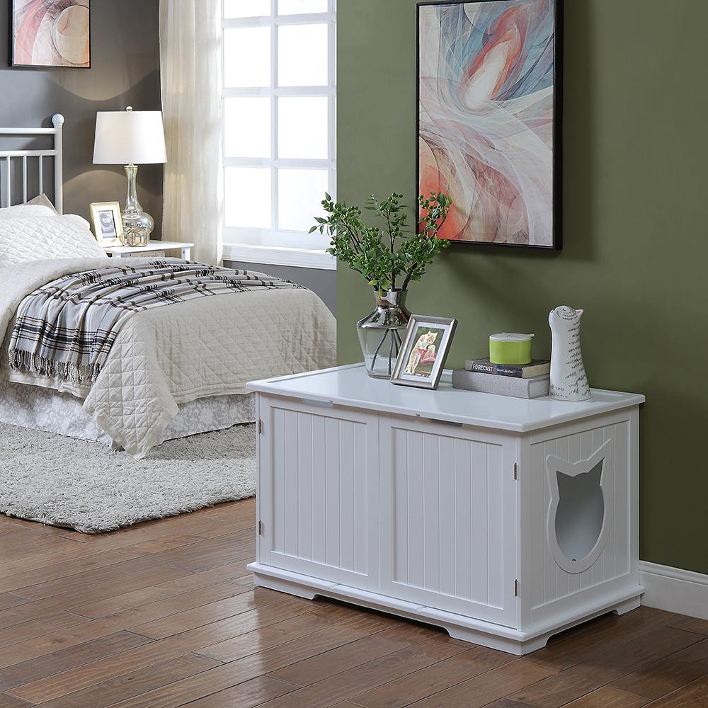 Cat Litter Box Enclosure Furniture | Hidden Cat Washroom & End Table