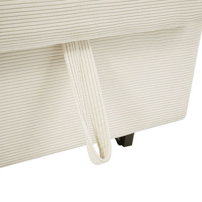 Avery Mid-Century Beige Loveseat Sleeper with Adjustable Backrest