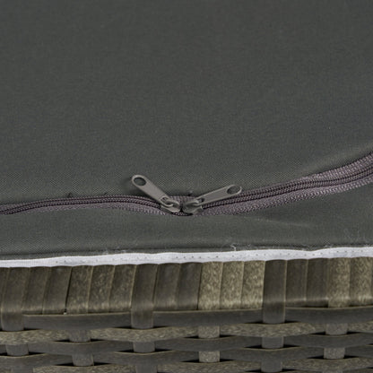 113 Gallon Rattan Deck Box Outdoor Storage Trunk Grey Wicker Patio Side Table