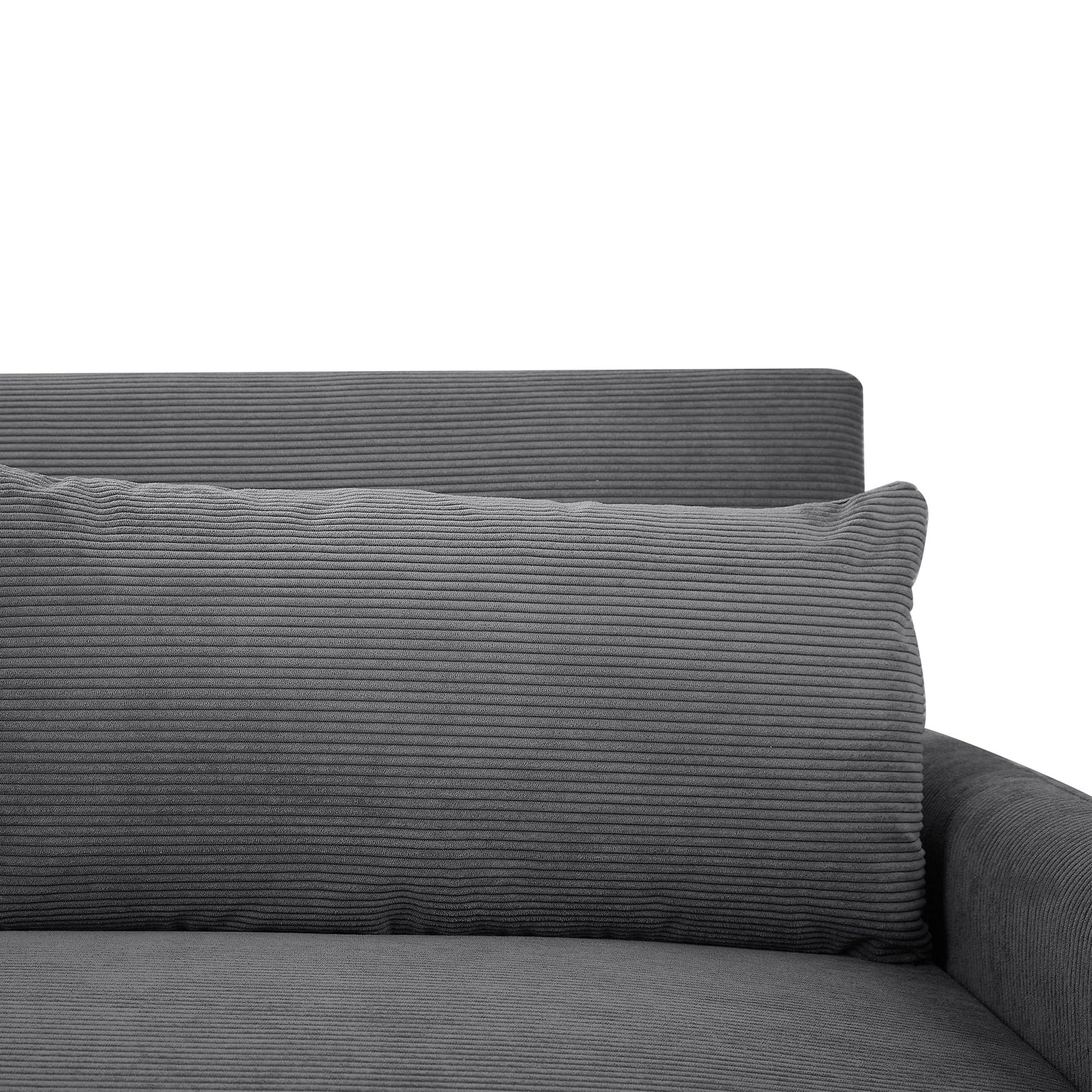 Hudson Modern Dark Grey Loveseat Sleeper in Textured Corduroy