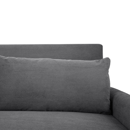Hudson Modern Dark Grey Loveseat Sleeper in Textured Corduroy