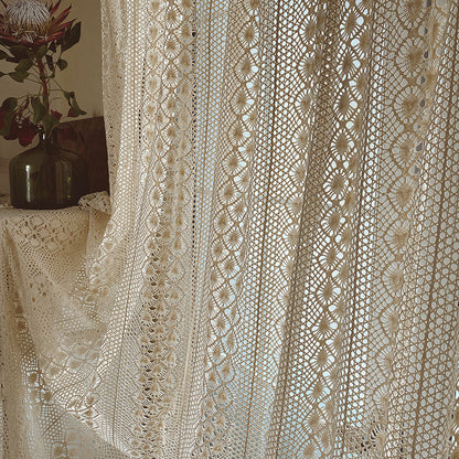 LaceHarvest™ Crochet Curtain | Semi-Sheer Farmhouse & Boho Style