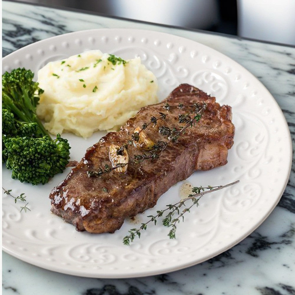 Artena 4-Piece Embossed Porcelain Dinnerware Set – Durable & Stylish