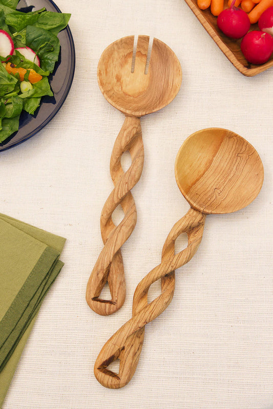 Twisted Wooden Hand-Curved Spoon