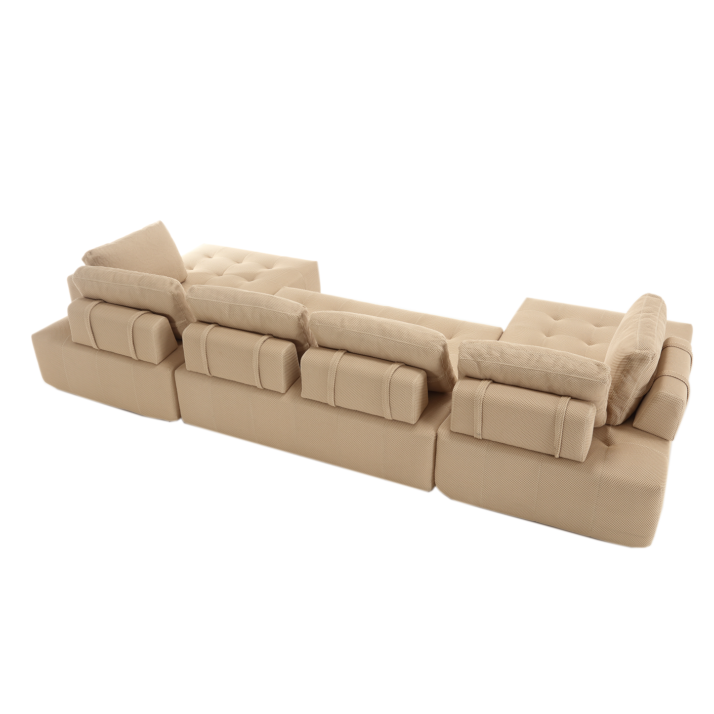 The Khaki Upholstered Cloud U-Shaped Deep-Seat Sectional