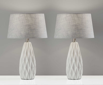 23" White Ceramic Lamps