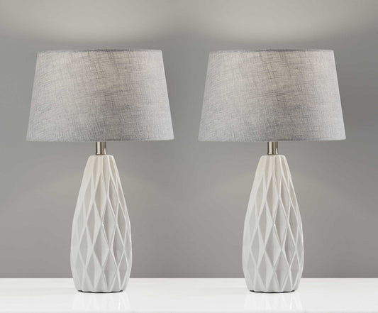 23" White Ceramic Lamps