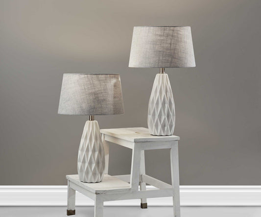 23" White Ceramic Lamps