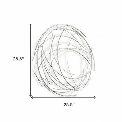 Tori 25.5" Square Geometric Metal Wall Art – Contemporary Abstract Linear Wall Sculpture