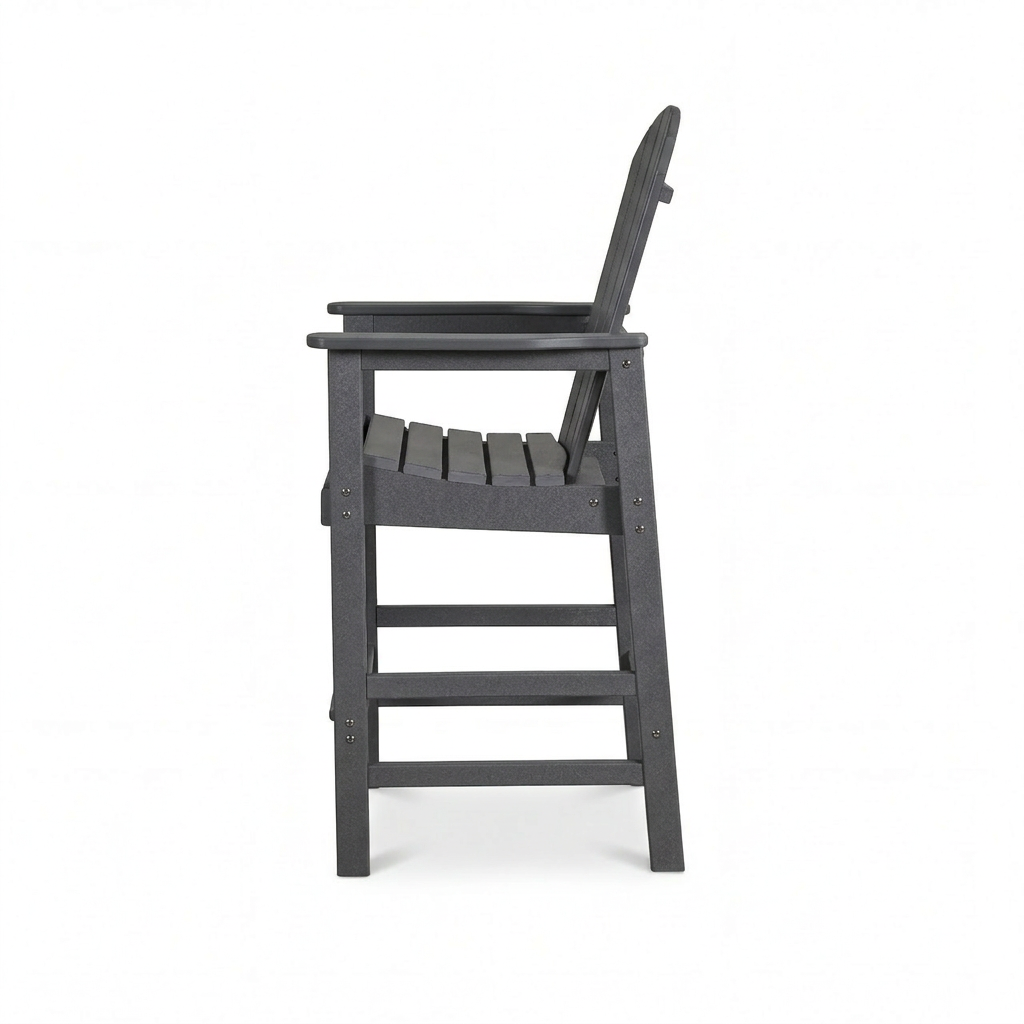 All-Weather HDPE Bar Height Adirondack Chair with Cup Holder