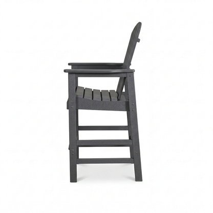All-Weather HDPE Bar Height Adirondack Chair with Cup Holder