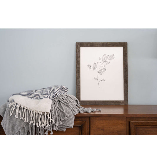 16" x 20" Espresso Solid Wood Picture Frame – Rustic Wall-Mounted Display
