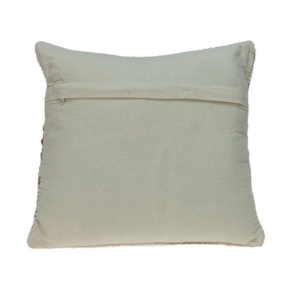 Handwoven Linen & Jute Throw Pillow – Ivory and Brown with Insert