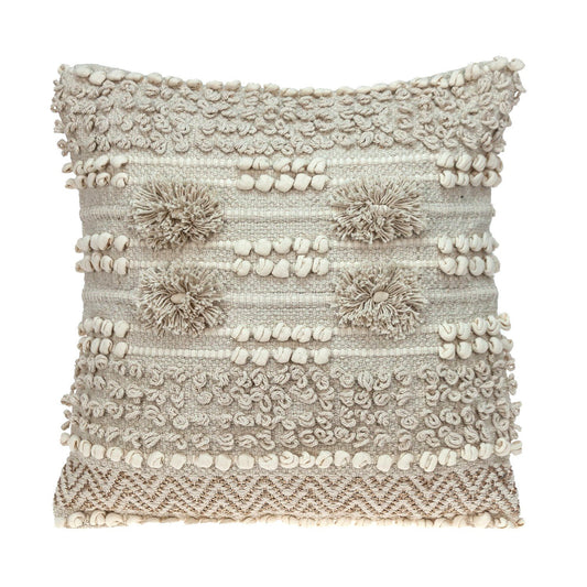 Sandstone Ivory Textured Pillow | Cozy Handwoven Cotton Blend