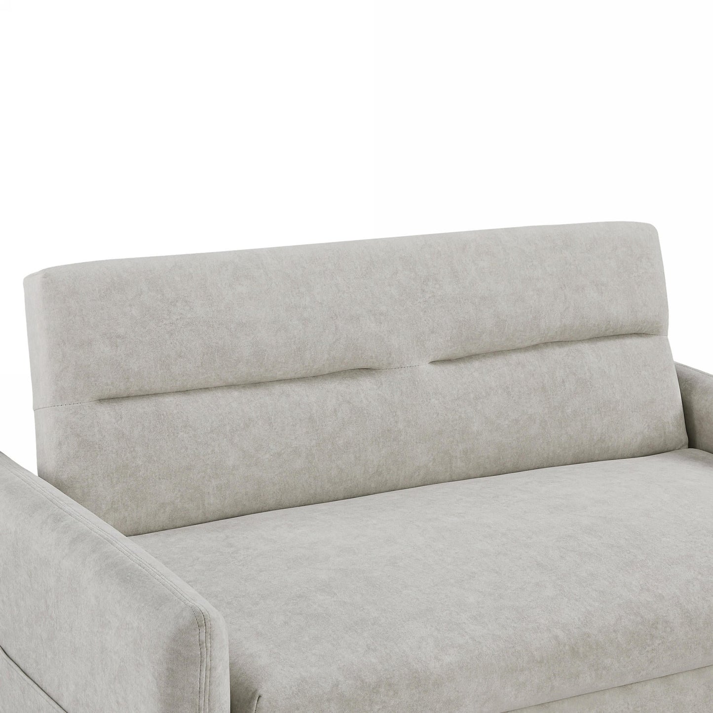 2-Seat Microfiber Sofa Bed with Pillows and Side Storage