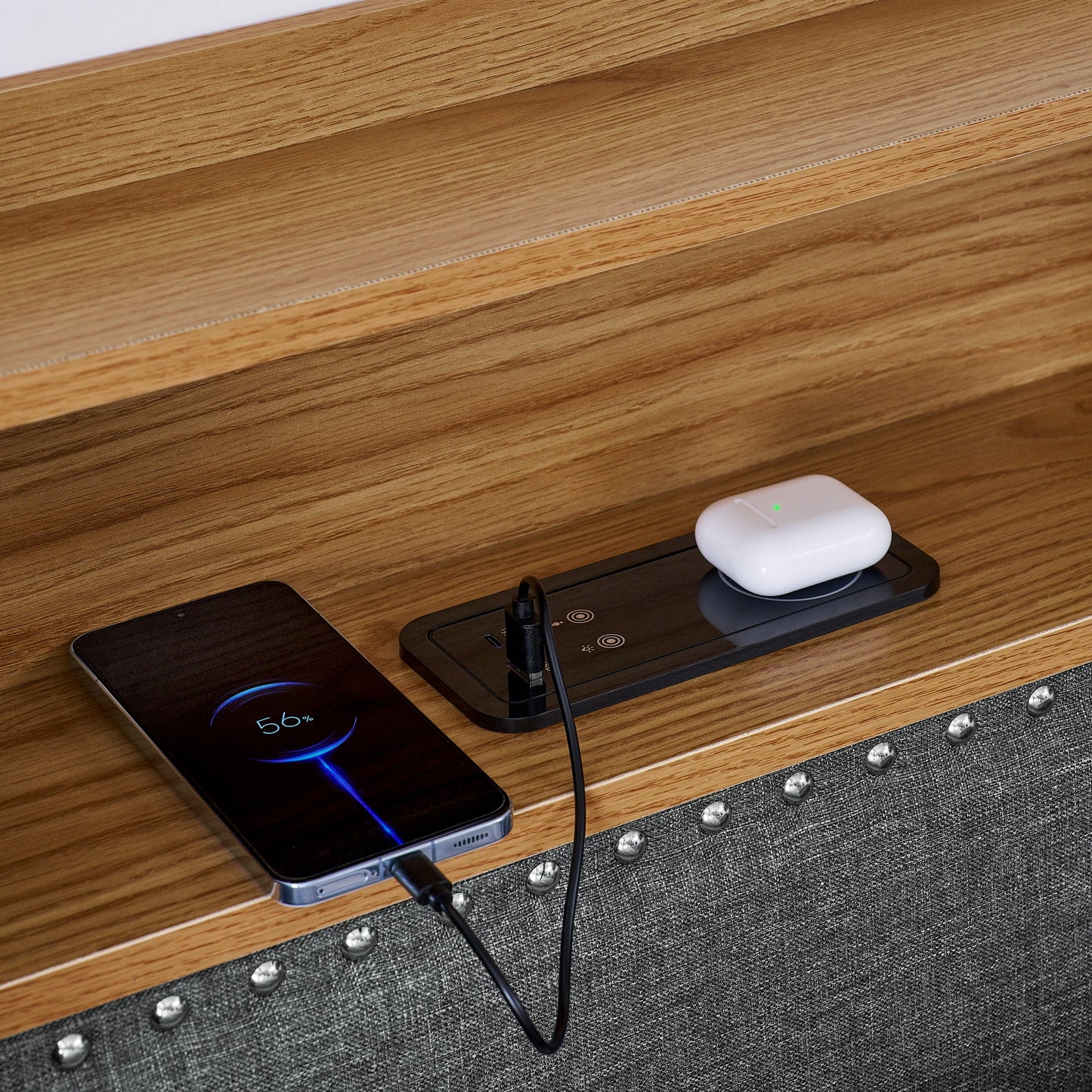 Modern Twin Bed Frame with Headboard Storage and RGB Lights Decor Moxie Home Finds