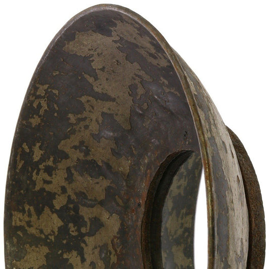 20" Dark Brown Reclaimed And Distressed Metal Round Bowl Accent Mirror