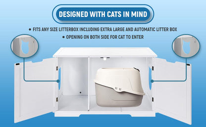 Cat Litter Box Enclosure Furniture | Hidden Cat Washroom & End Table