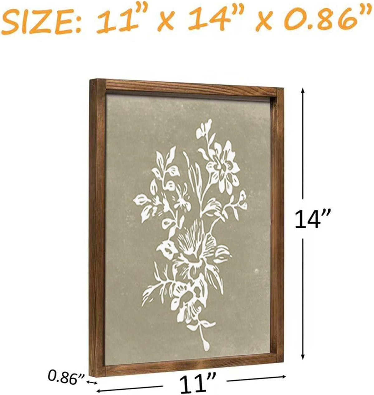 Framed Boho Wall Art Set of 4 for Wooded Minimalist Botanical Print
