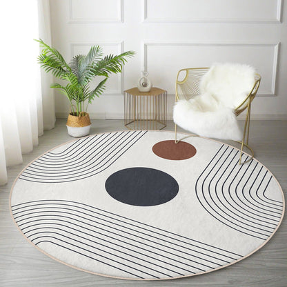 Abstract Minimalist Circular Rug
